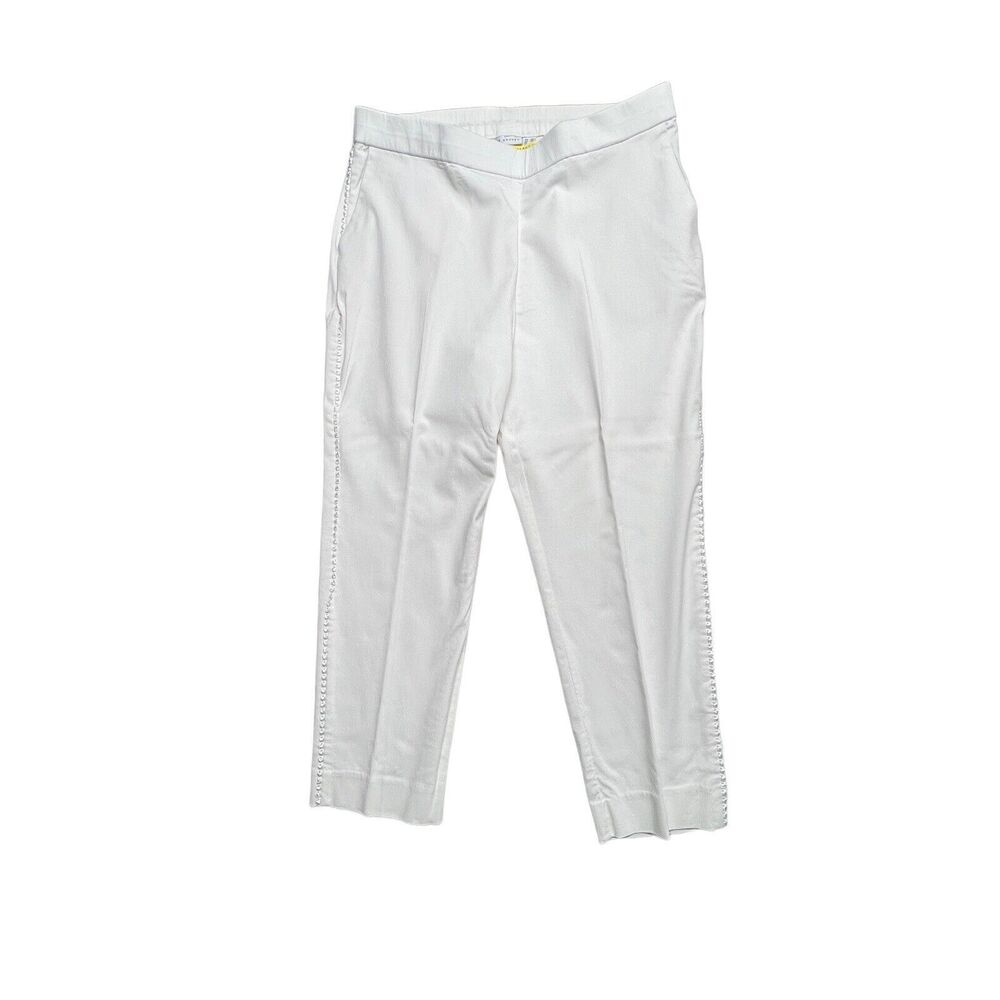 Susan Grover Pant Womens 14P White Pull On Elastic Waist QVC Product Side Design